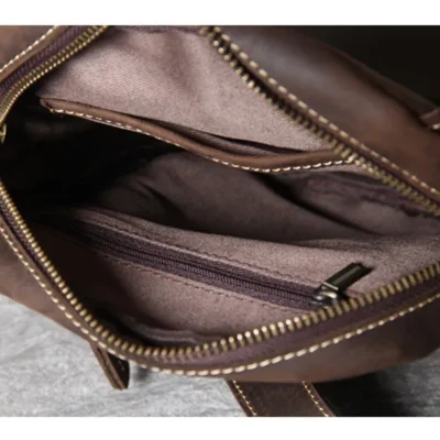Vintage natural genuine leather men's small phone shoulder bag fashion casual crazy horse cowhide daily shoulder messenger bag