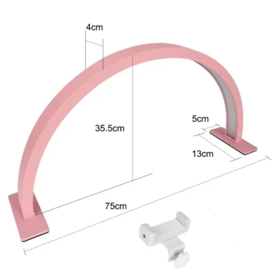 55cm 75cm Half Moon Light Half Moon Nail Desk Lamp with remote mobile phone clip for Eyelash Extension Nail Lash Tattoo Skincare
