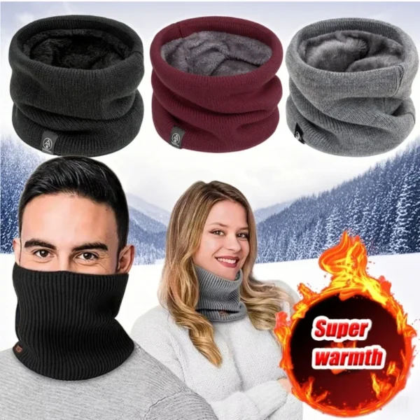 Neck Warmer Winter Knitted Neck Gaiter Winter Face Mask Winter Cotton Fleece Neck Gaiter Windproof Scarf for Men Women Outdoor
