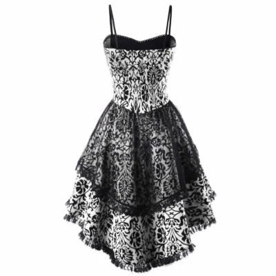 Halloween Cosplay Costume Lace Gothic Vintage Dress Women Irregular Sleeve Dresses Robe Medieval Ghost Vampire Clothing