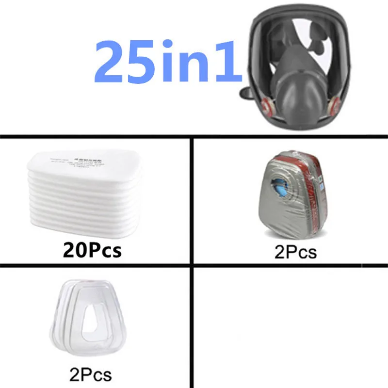 27 In 1 6800 Industrial Painting Spraying Respirator Gas Mask 2 In 1 Suit Safety Work Filter Dust Full Face Mask Replace MMM