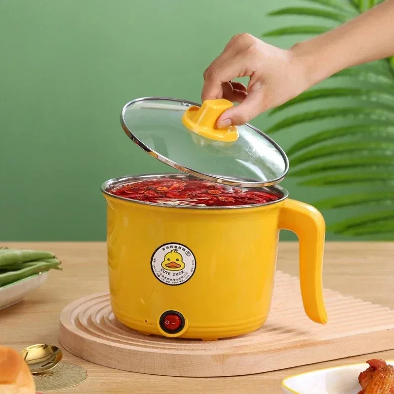 1.8L Non-stick Electric Hot Pot - Multifunctional Kitchen Appliance for Easy Cleaning Safe Cooking for Students 1-2 People Dorm