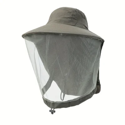UV Protection Hat with Face Mask Breathable Insect Protection Wide Brim Fishing Hat Outdoor Sport Nature Hiking Camping Mesh Hat