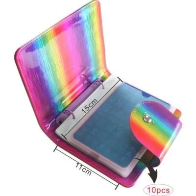 10Pcs Nail Stamping Plate Holder Case Inner Pages 6*12cm/9.5*14.5cm Nails Art Template Album Storage Bag Nail Art Sticker