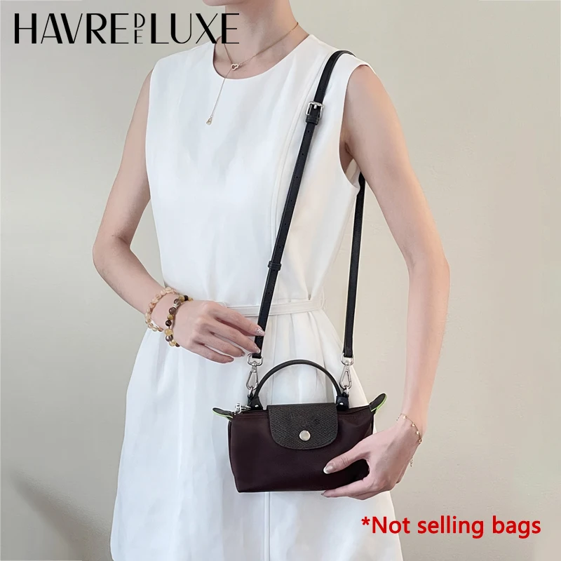 Cow Leather Replacement Crossbody Bag Strap Fit for Longchamp 2025 Mocha Moka mini shoulder strap without punching modification