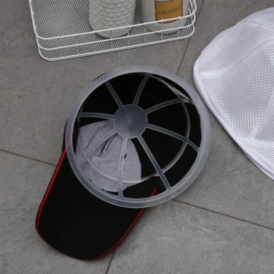 Hat washing bag, washing machine hat protection bag, hat cleaning laundry bag, anti-deformation mesh organizing bag with zipper.