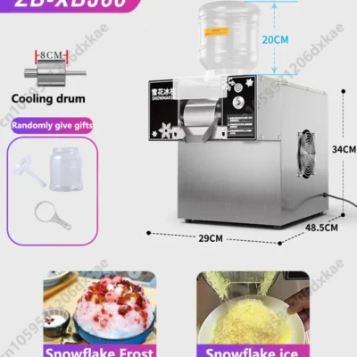 60KG/24h Mini Snow Ice Maker Shaver Machine Europe Snowflake Ice Machine Korea Bingsu Machine Snowflake Ice Shaving Machine