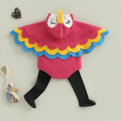 Baby Halloween Costumes Outfit Girl Boy Hooded Romper Jumpsuit With Long Socks Bird Cosplay Costumes Clothes