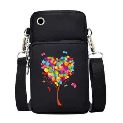Universal Mobile Phone Bag Iphone 13 Huawei Shoulder Cross-body Package Women Sport Pouch Unisex Arm Wrist Bags Butterfly Print