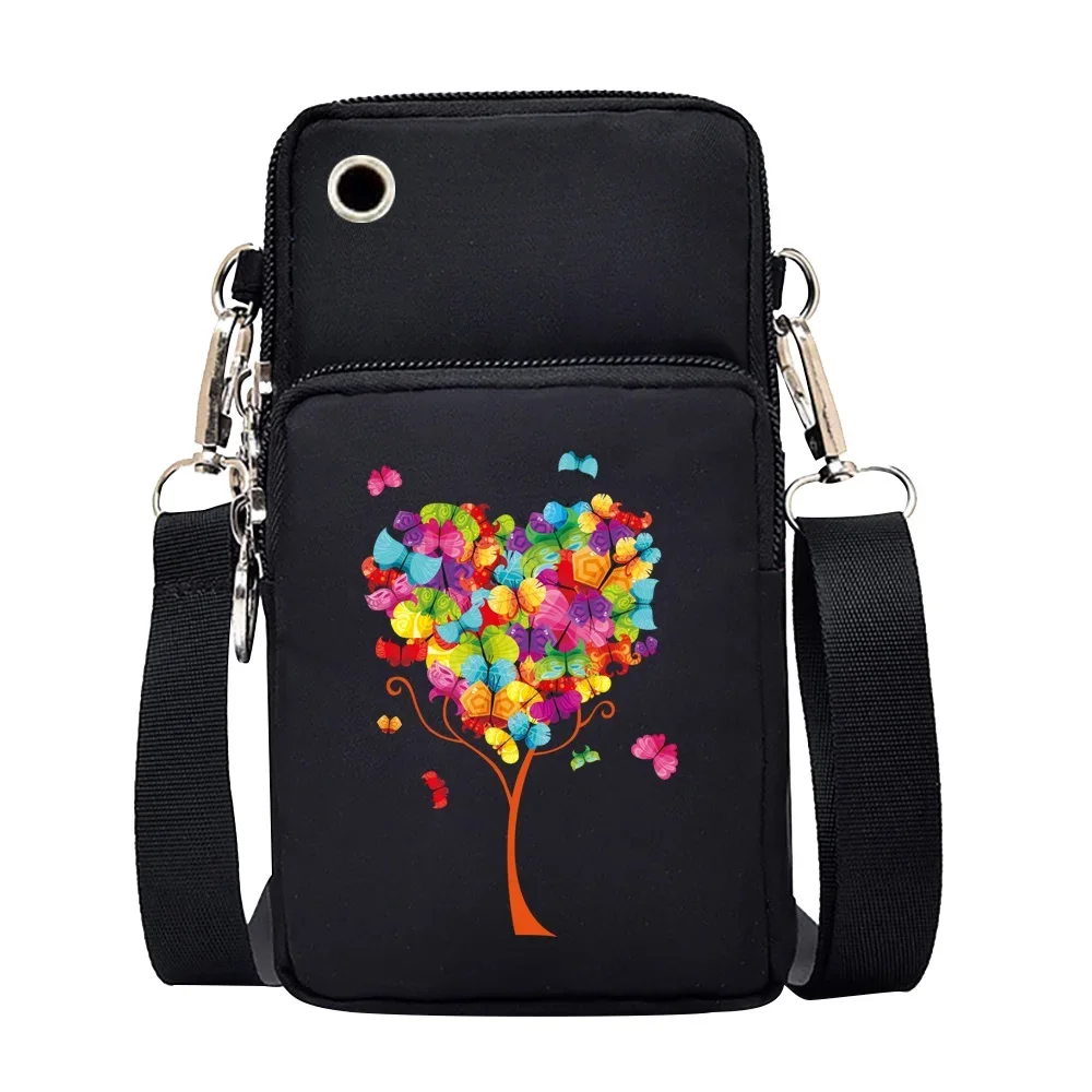 Universal Mobile Phone Bag Iphone 13 Huawei Shoulder Cross-body Package Women Sport Pouch Unisex Arm Wrist Bags Butterfly Print