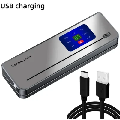 Vacuum sealing machine, portable USB rechargeable battery, comes with 10 vacuum bags, for food vacuum preservation