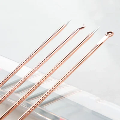 4PCS Acne Blackhead and Acne Remover Skincare Female Beauty Acne Treatment Pore Cleaning Needle Hook