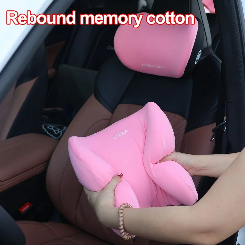 Auto Memory Foam Seat Cushion Set Headrest & Lumbar Pillow Support for Driving Comfort Car Back Neck Cushion Accessories