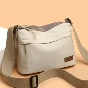 Women's Large Capacity Nylon Crossbody Bag -3 Main Pockets Spacious Shoulder Purse for Shopping & Daily Use