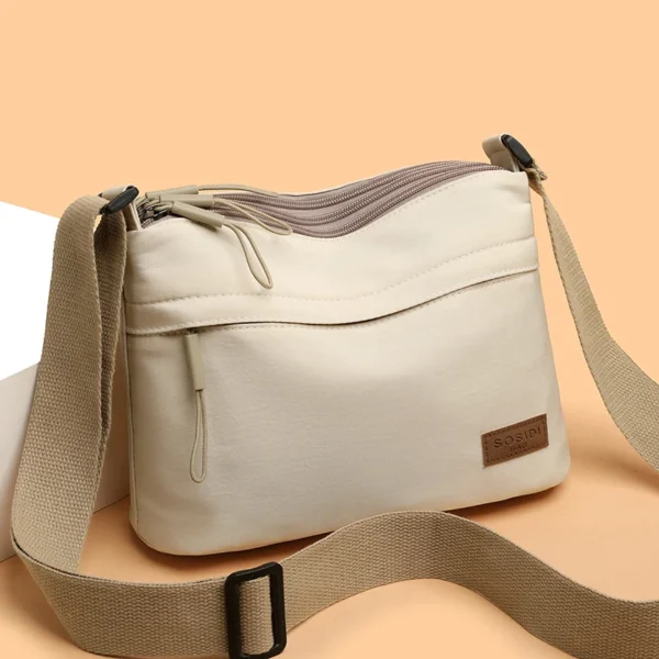 Women's Large Capacity Nylon Crossbody Bag -3 Main Pockets Spacious Shoulder Purse for Shopping & Daily Use