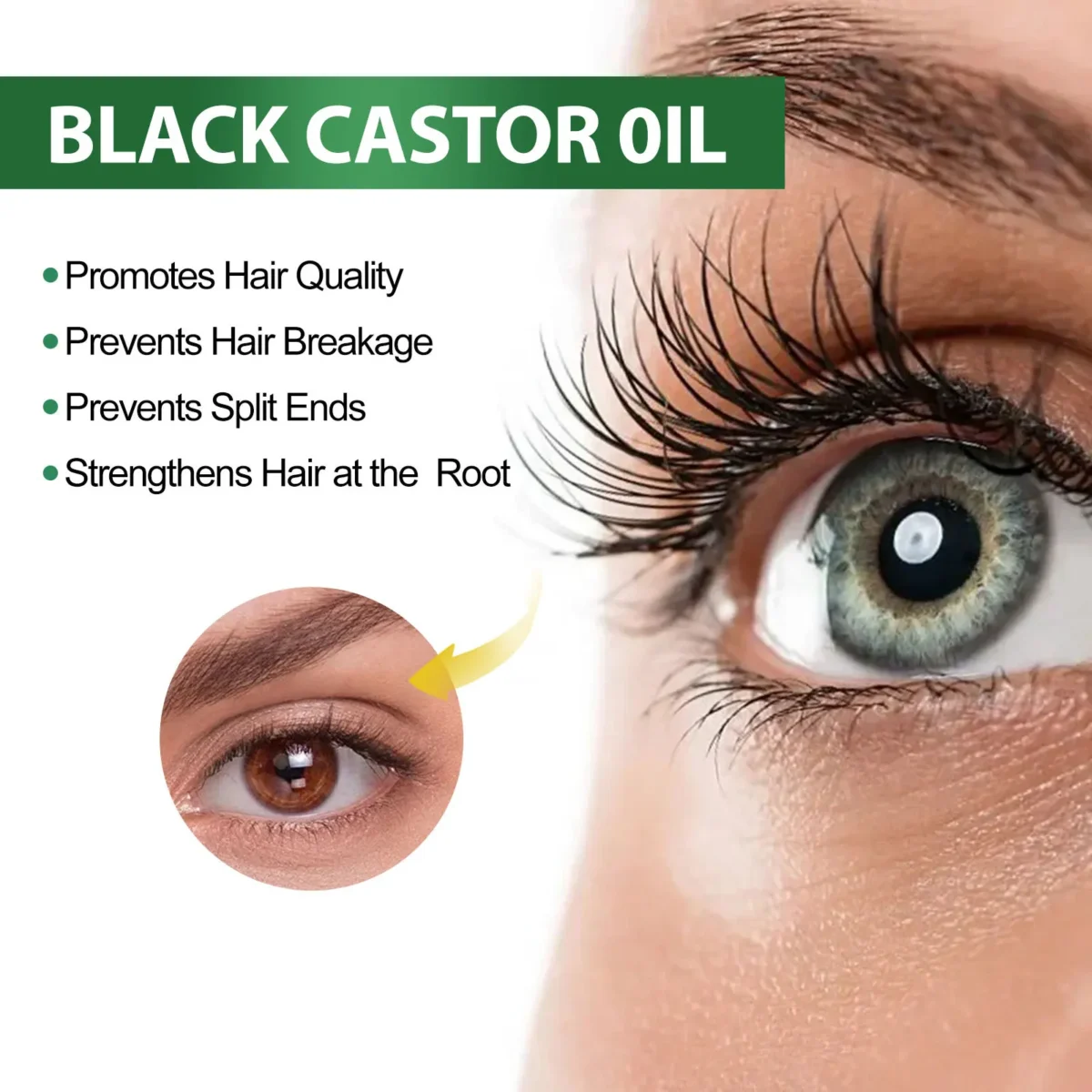 Black Castor Oil Natural Hair Growth Eyebrow Scalp Treatment Dense Strengthen Repair Nourish Moisturize Lashes Regrowth Essence