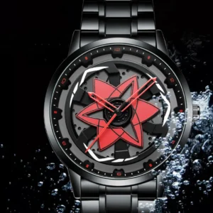 2026 New Stylish Men's Sport Watch Handsome Design Sharingan Inspired Contour Rotating 3D Hollow 3Atm Waterproof