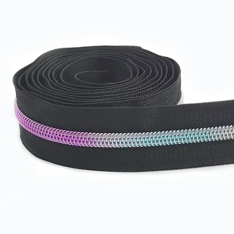 2/5/8/10M 5# Meetee Sewing Nylon Zipper Tape Clothes Zippers Puller Head Bag Jacket Zip Coil Closure Replace Repair Accessories