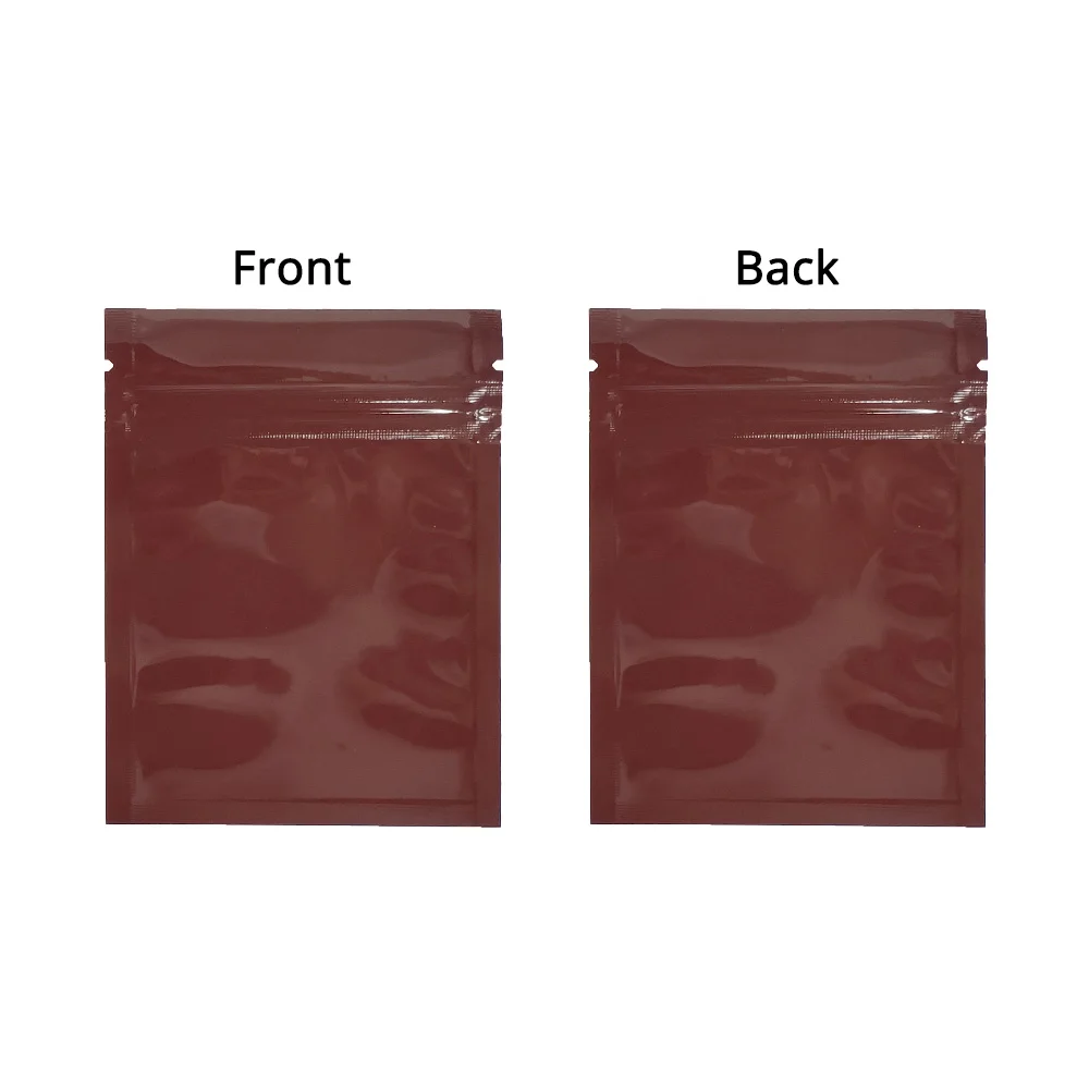 Flat  Aluminum Foil Mylar Ziplock Pouches Various Size Glossy Bag, 100pcs Heat Sealing Zipper Organizer Storage Bags