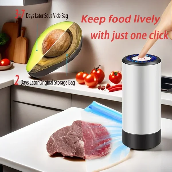 handheld vacuum sealer for Food Storage，Portable  vacuum sealer，Avoid cross contamination of food+ 50  vacuum seal bags