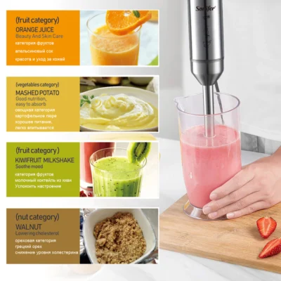 500W Hand Blender Immersion Electric Food Mixer Ice Crushing Kitchen Vegetable Meat Grinder Chopper Whisk Fruit Stirring Sonifer