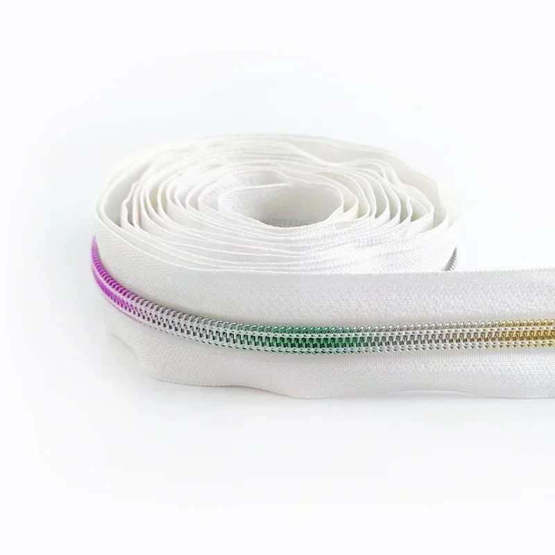 2/5/8/10M 5# Meetee Sewing Nylon Zipper Tape Clothes Zippers Puller Head Bag Jacket Zip Coil Closure Replace Repair Accessories