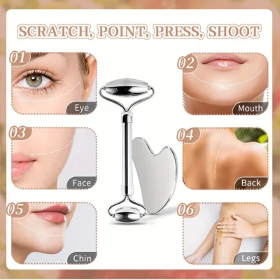 1/2/3pcs Ice Face Roller Facial Skincare Ice Roller Set,Facial Roller GuaSha FaceTool Set,Face Massage Roller Lifting Contouring
