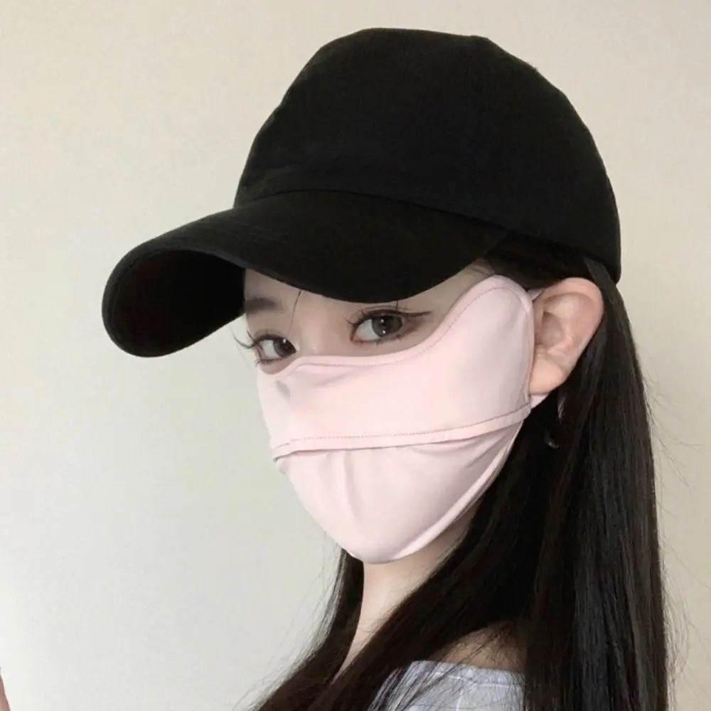 Anti-UV UPF50+ Ice Silk Sunscreen Mask Unisex Face Veil Summer Outdoor Riding Hiking Face Mask Breathable Face Cover Scarf