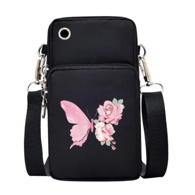 Universal Mobile Phone Bag Iphone 13 Huawei Shoulder Cross-body Package Women Sport Pouch Unisex Arm Wrist Bags Butterfly Print