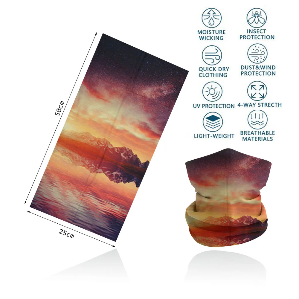 Seamless Bandana Sky Stars Printed Cycling Bandana Rave Face Mask Women Men for Dust Wind Sun Protection Face Scarf Mask Cover
