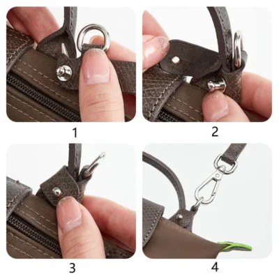 Cow Leather Replacement Crossbody Bag Strap Fit for Longchamp 2025 Mocha Moka mini shoulder strap without punching modification