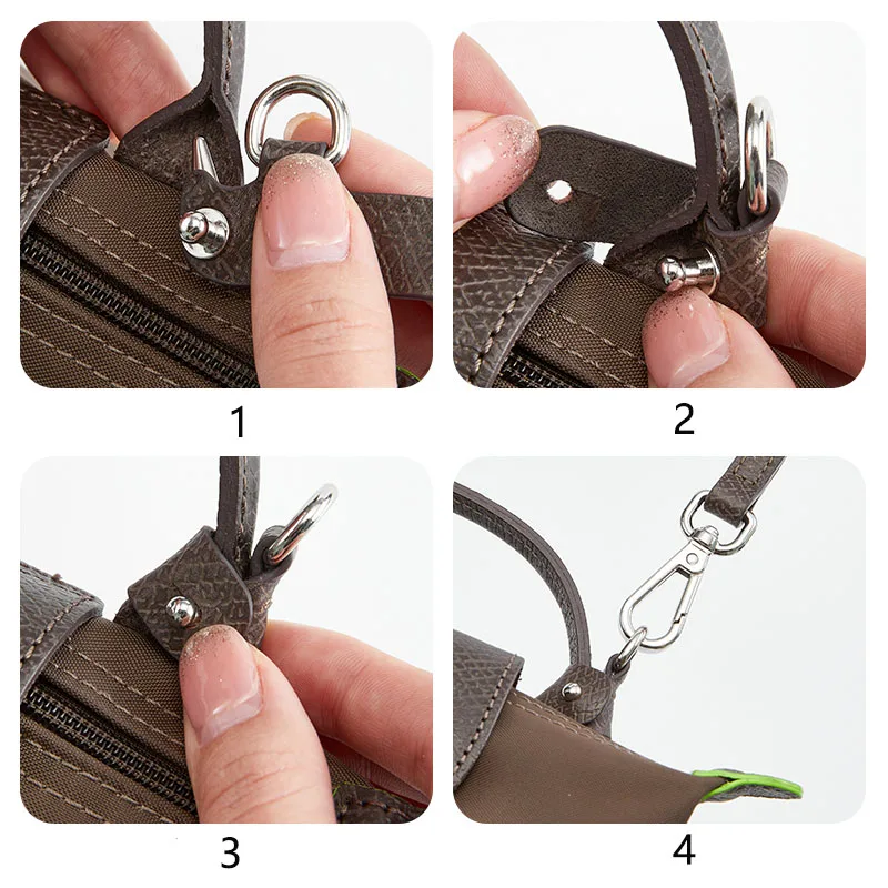 Cow Leather Replacement Crossbody Bag Strap Fit for Longchamp 2025 Mocha Moka mini shoulder strap without punching modification