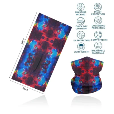 Seamless Bandana Sky Stars Printed Cycling Bandana Rave Face Mask Women Men for Dust Wind Sun Protection Face Scarf Mask Cover