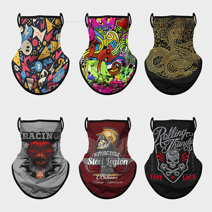 Motorcycle Face mask Breathable Scarf Multifunctional Half Face Mask Snowboard Neck Triangle Scarf Hats