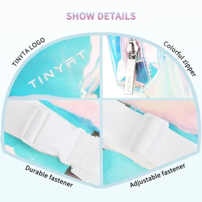 TINYAT Waterproof TPU Waist Bag for Women Laser Crossbody Bag Beach Lightweight Summer Shell Bag Female Fashionable Travel