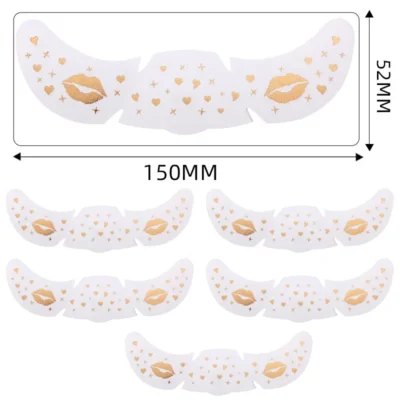 6Pcs/Set Glitter Skincare Freckles Face Tattoo Sparkle Temporary Tattoo Bow Love Kiss Makeup Patch Valentine's Day Face Tattoo
