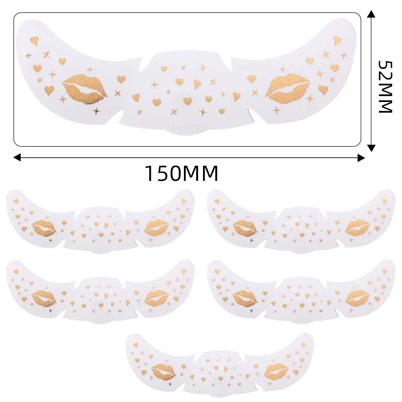 6Pcs/Set Glitter Skincare Freckles Face Tattoo Sparkle Temporary Tattoo Bow Love Kiss Makeup Patch Valentine's Day Face Tattoo