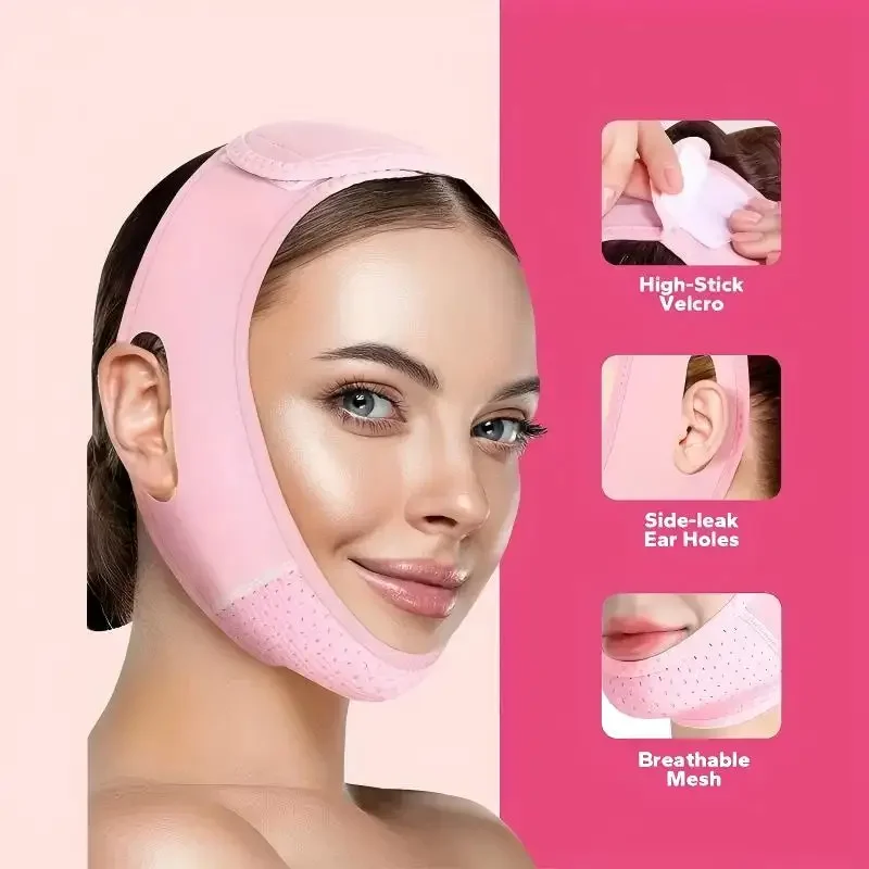 YANBIGUO Reusable V-Line Mask Facial Slimming Strap Double Chin Reducer Chin Up Mask Face Lifting Belt V Shaped Slimming Face