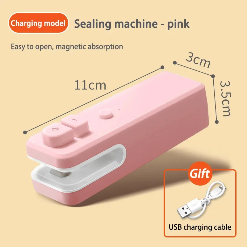 Portable Food Bag Sealing Machine Usb Rechargeable Household Vacuum Kaifeng Integrated Integrated Snack Sealer Kitchen Tools