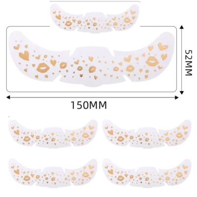 6Pcs/Set Glitter Skincare Freckles Face Tattoo Sparkle Temporary Tattoo Bow Love Kiss Makeup Patch Valentine's Day Face Tattoo