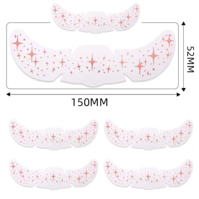6Pcs/Set Glitter Skincare Freckles Face Tattoo Sparkle Temporary Tattoo Bow Love Kiss Makeup Patch Valentine's Day Face Tattoo