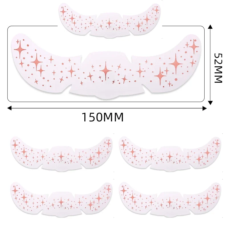 6Pcs/Set Glitter Skincare Freckles Face Tattoo Sparkle Temporary Tattoo Bow Love Kiss Makeup Patch Valentine's Day Face Tattoo