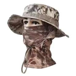 Alternative view of Men's Camouflage Balaclava Fishing Cap Full Face Mask Set Summer Snapback Sun Hat Outdoor Hunting Accessory