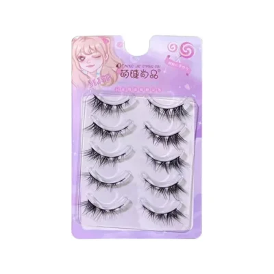 5 Pairs Winged False Eyelashes Reusable Natural Thick Long Manga Lashes Fox Eye Makeup Beauty Tool