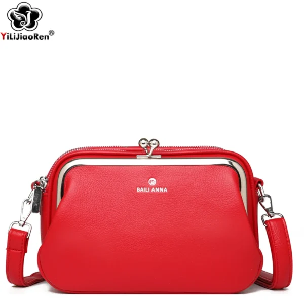 Elegant Shoulder Bag for Women Soft Leather Crossbody Bags Designer Multiple Pockets Messenger Bag Ladies Purses and Handbags