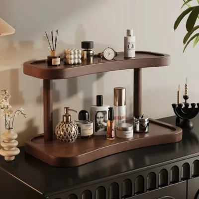 Wooden Cosmetic Organizer Desktop Makeup Storage Box for Perfume Lipstick Jewelry Vanity Table Skincare Jewelry Storage