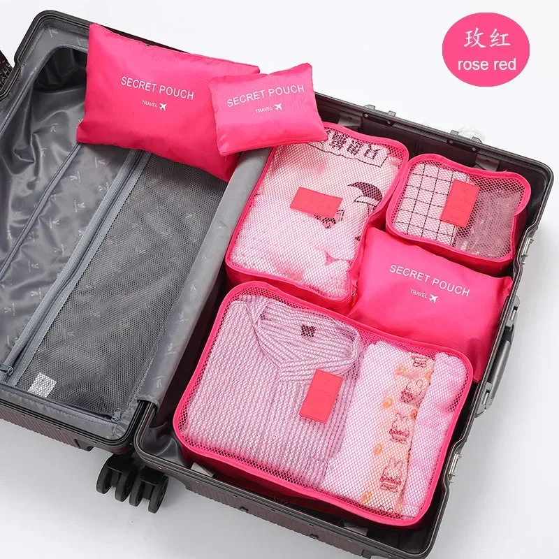 6PCS/Set Travel Storage Bag for Clothes Suitcase Organizer Wardrobe Pouch Travel Organizer Bag Case Shoes Packing Cube Bag