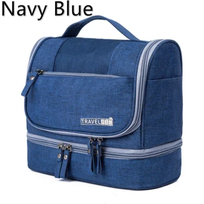 Foldable Toiletry Washbag with Hanging Hook Waterproof Women Bathroom Cosmetic Storage Bag Large Capacity Travel Men Makeup Case