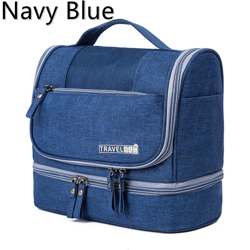 Foldable Toiletry Washbag with Hanging Hook Waterproof Women Bathroom Cosmetic Storage Bag Large Capacity Travel Men Makeup Case