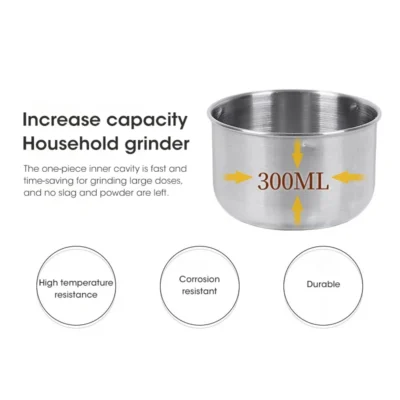 Mini Electric Grinder 300ml Ultrafine Pulverizer for Baby Food Coffee Spice Pepper Grain Mill with 2/4 Blades Household Use
